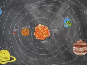 chalk-drawing-celestial-body-school-material-board